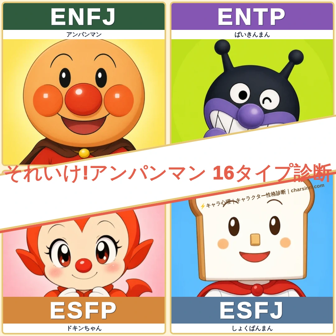 それいけ!アンパンマン｜正義と仲間たちのMBTI考察のアイキャッチ画像