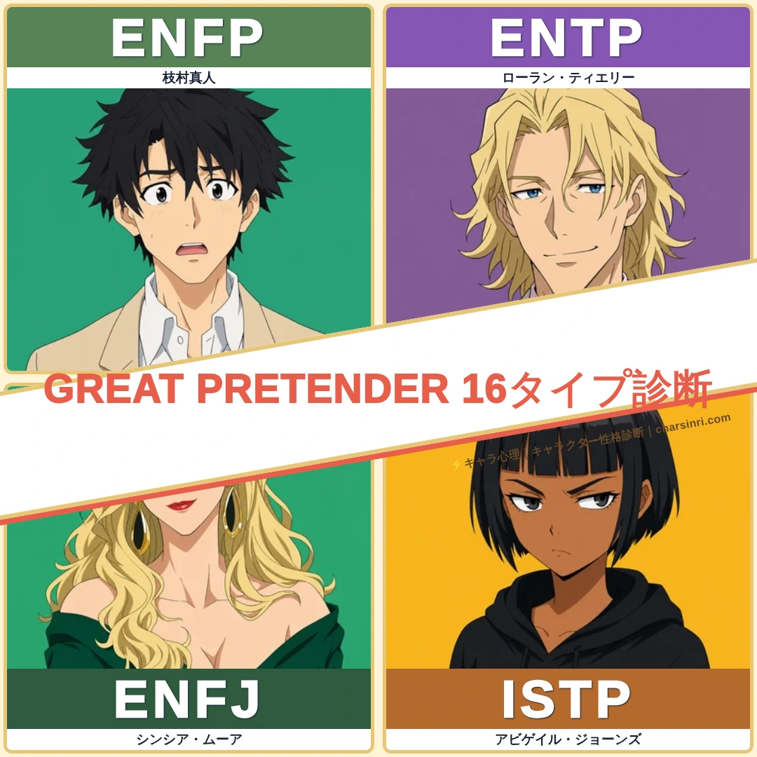 GREAT PRETENDER｜天才詐欺師たちのMBTI考察のアイキャッチ画像