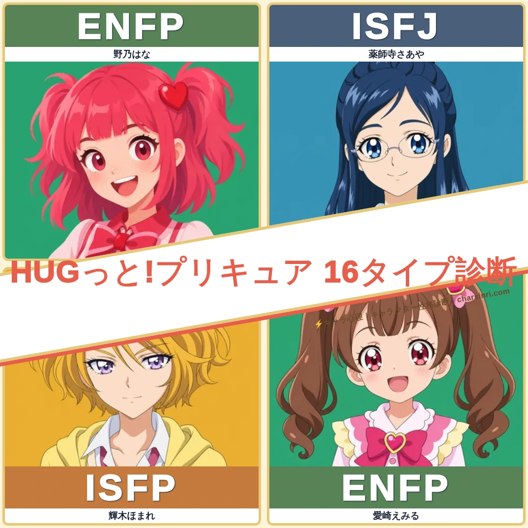 HUGっと!プリキュア｜ポジティブ応援戦士たちのMBTI考察のアイキャッチ画像