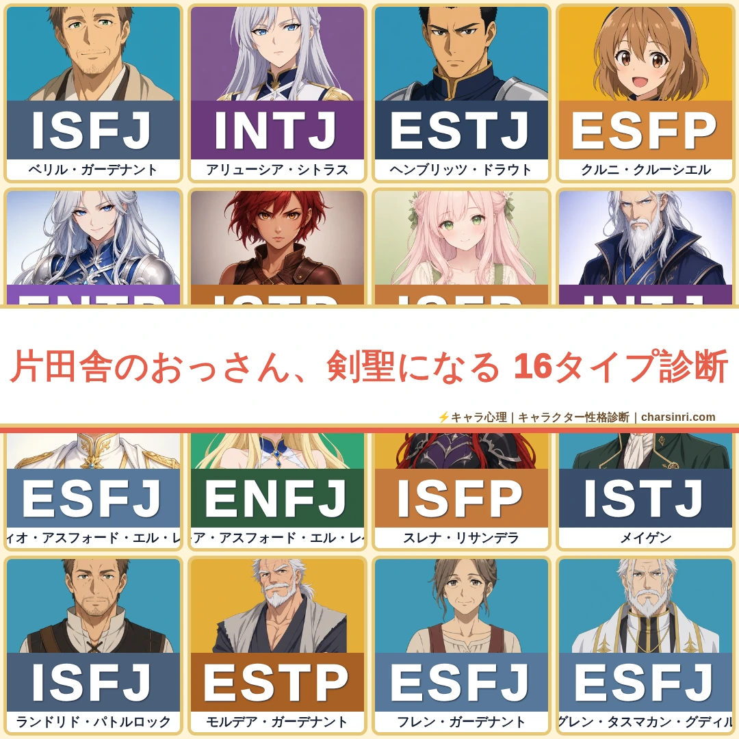 片田舎のおっさん、剣聖になる｜全21キャラのMBTI考察のアイキャッチ画像