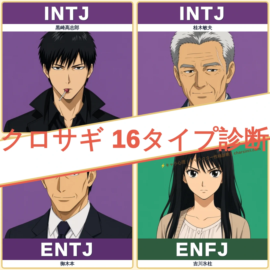 クロサギ｜キャラクターMBTI・性格タイプ一覧のアイキャッチ画像