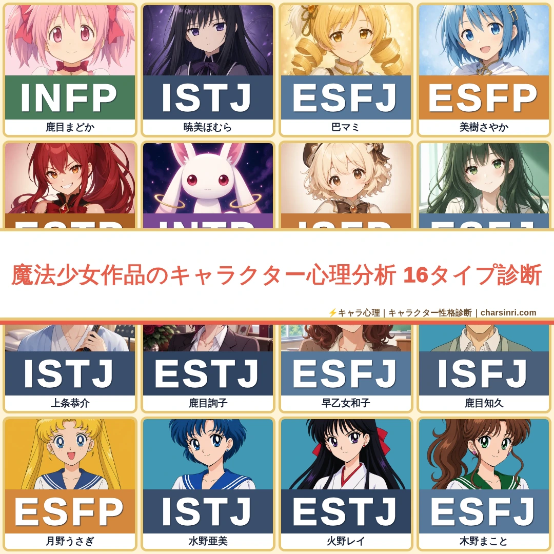 魔法少女65作品｜全806キャラのMBTIと心理を比較のアイキャッチ画像