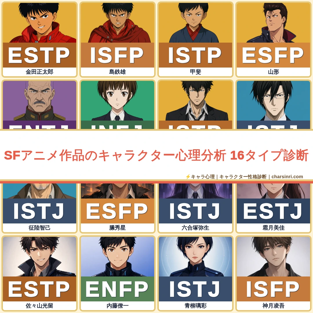 SFアニメ115作品｜全1051キャラのMBTIと心理を比較のアイキャッチ画像