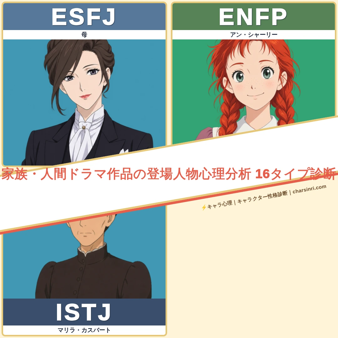 家族・人間ドラマ13作品｜全23登場人物のMBTIと心理を徹底比較のアイキャッチ画像