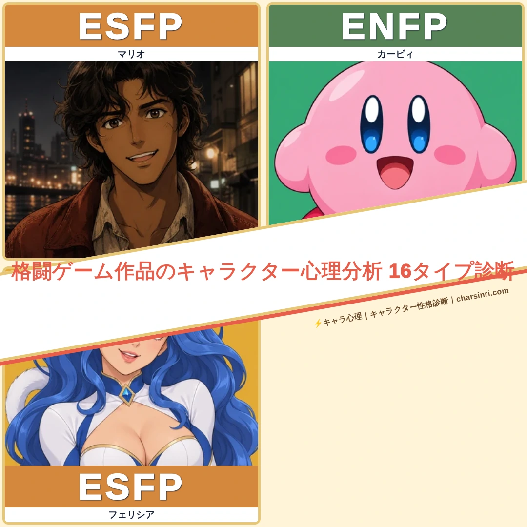 格闘ゲーム8作品｜全8キャラのMBTIと心理を比較のアイキャッチ画像