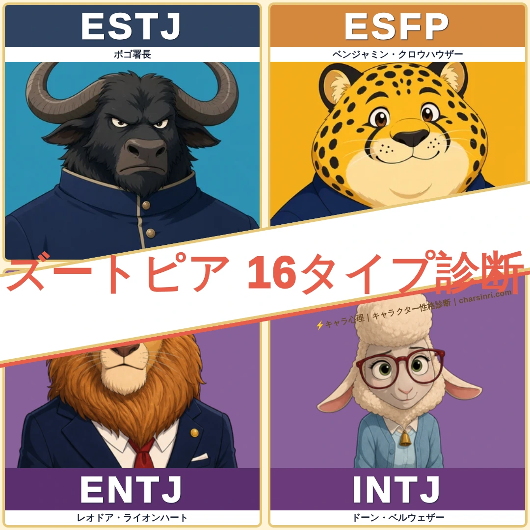 ズートピア｜MBTI一覧のアイキャッチ画像