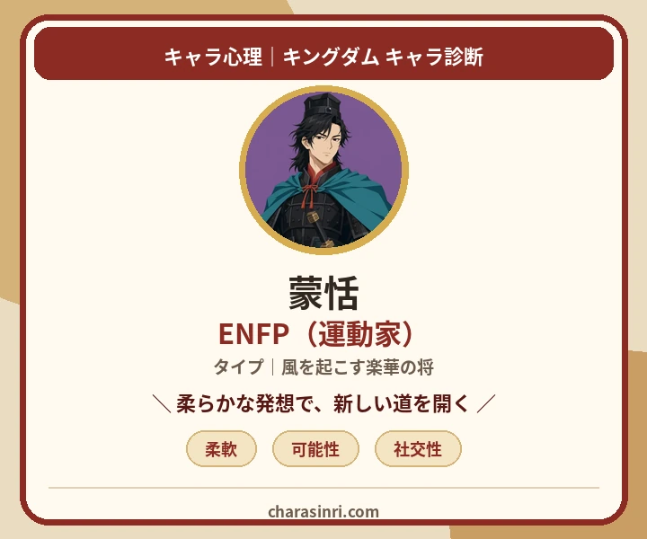 診断結果の見本：蒙恬 ENFP（運動家）